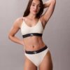 Bralette elastică din microfibră Unlined cu Monogram grafică, fără căptușeală Bralette elastică din microfibră Unlined cu Monogram grafică, fără căptușeală