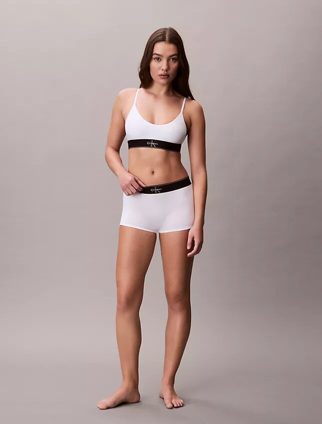 Bralette elastică din microfibră Unlined cu Monogram grafică, fără căptușeală Bralette elastică din microfibră Unlined cu Monogram grafică, fără căptușeală