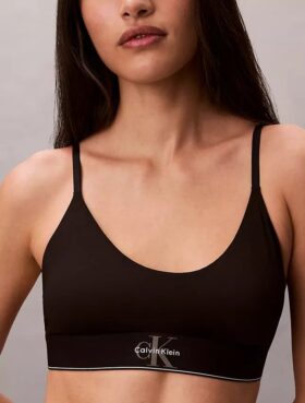 Bralette elastică din microfibră Unlined cu Monogram grafică, fără căptușeală Bralette elastică din microfibră Unlined cu Monogram grafică, fără căptușeală