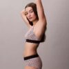 Bralette elastică din microfibră Unlined cu Monogram grafică, fără căptușeală Bralette elastică din microfibră Unlined cu Monogram grafică, fără căptușeală