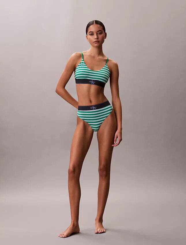 Bralette elastică din microfibră Unlined cu Monogram grafică, fără căptușeală Bralette elastică din microfibră Unlined cu Monogram grafică, fără căptușeală