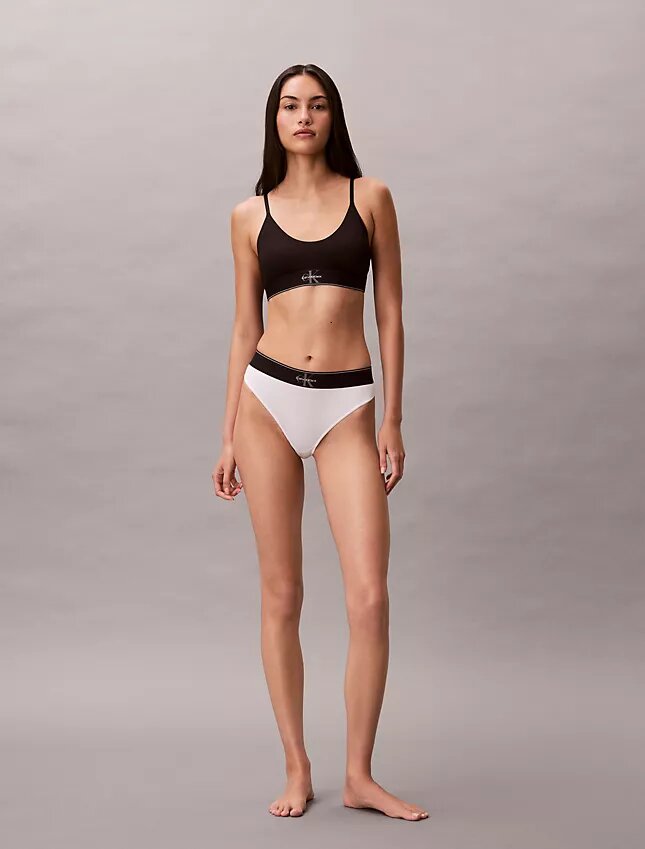 Bralette elastică din microfibră Unlined cu Monogram grafică, fără căptușeală Bralette elastică din microfibră Unlined cu Monogram grafică, fără căptușeală