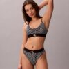 Bralette elastică din microfibră Unlined cu Monogram grafică, fără căptușeală Bralette elastică din microfibră Unlined cu Monogram grafică, fără căptușeală