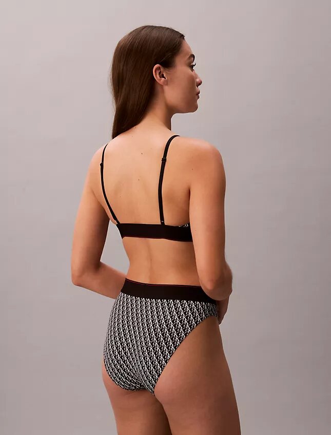 Bralette elastică din microfibră Unlined cu Monogram grafică, fără căptușeală Bralette elastică din microfibră Unlined cu Monogram grafică, fără căptușeală