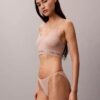 Bralette fără cusături din microfibră cu nervuri, ușor căptușită Bralette fără cusături din microfibră cu nervuri, ușor căptușită