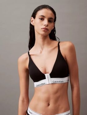 Bralette Icon din bumbac Modal, ușor căptușită, cu închidere frontală în formă de triunghi