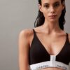 Bralette Icon din bumbac Modal, ușor căptușită, cu închidere frontală în formă de triunghi