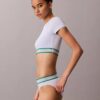 Bralette tip tricou cu dungi din bumbac Modal, ușor căptușită