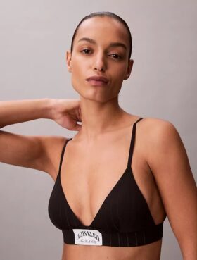 Bralette triunghiulară clasică Heritage din Cotton Stretch, ușor căptușită Bralette triunghiulară clasică Heritage din Cotton Stretch, ușor căptușită