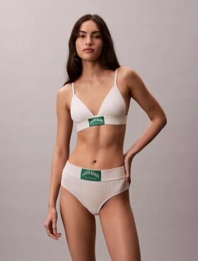 Bralette triunghiulară clasică Heritage din Cotton Stretch, ușor căptușită Bralette triunghiulară clasică Heritage din Cotton Stretch, ușor căptușită