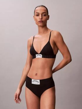 Bralette triunghiulară clasică Heritage din Cotton Stretch, ușor căptușită Bralette triunghiulară clasică Heritage din Cotton Stretch, ușor căptușită