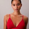 Bralette triunghiulară din bumbac și Modal, cu logo metalic, ușor căptușită