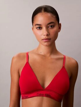 Bralette triunghiulară din bumbac și Modal, cu logo metalic, ușor căptușită