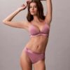 Bralette triunghiulară din bumbac și Modal, cu logo metalic, ușor căptușită