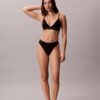 Bralette triunghiulară din bumbac și Modal, cu logo metalic, ușor căptușită