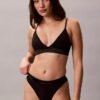 Bralette triunghiulară din bumbac și Modal, cu logo metalic, ușor căptușită