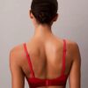 Bralette triunghiulară din bumbac și Modal, cu logo metalic, ușor căptușită