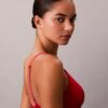 Bralette triunghiulară din bumbac și Modal, cu logo metalic, ușor căptușită