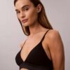 Bralette triunghiulară din bumbac și Modal, cu logo metalic, ușor căptușită