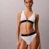 Bralette triunghiulară din microfiber elastic cu monogramă grafică, ușor căptușită