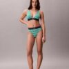 Bralette triunghiulară din microfiber elastic cu monogramă grafică, ușor căptușită