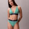 Bralette triunghiulară din microfiber elastic cu monogramă grafică, ușor căptușită