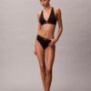 Bralette triunghiulară din microfiber elastic cu monogramă grafică, ușor căptușită