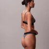 Bralette triunghiulară din microfiber elastic cu monogramă grafică, ușor căptușită