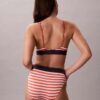 Bralette triunghiulară din microfiber elastic cu monogramă grafică, ușor căptușită