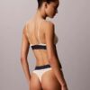 Bralette triunghiulară din microfiber elastic cu monogramă grafică, ușor căptușită