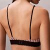 Bralette triunghiulară din microfiber elastic cu monogramă grafică, ușor căptușită