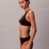 Bralette triunghiulară din microfiber elastic cu monogramă grafică, ușor căptușită