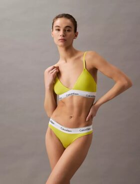 Bralette triunghiulară ușor căptușită din bumbac Modal Icon