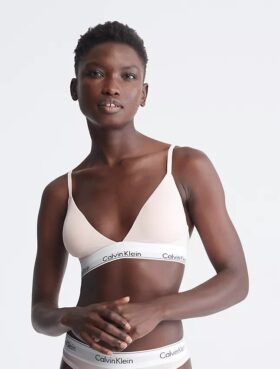 Bralette triunghiulară ușor căptușită din bumbac Modal Icon