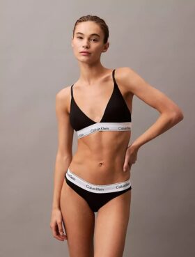 Bralette triunghiulară ușor căptușită din bumbac Modal Icon