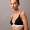 Bralette triunghiulară ușor căptușită din bumbac Modal Icon