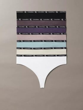Calvin Klein 1996 Cotton Stretch Thong, pachet de 7 bucăți