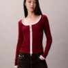 Cardigan cu borduri contrastante Cardigan cu borduri contrastante