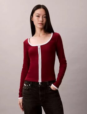 Cardigan cu borduri contrastante