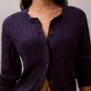 Cardigan cu tricotaj în formă de cablu Cardigan cu tricotaj în formă de cablu