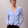 Cardigan din bumbac cu nervuri variate Cardigan din bumbac cu nervuri variate