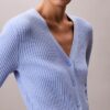 Cardigan din bumbac cu nervuri variate Cardigan din bumbac cu nervuri variate