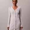 Cardigan din bumbac neted cu nervuri Cardigan din bumbac neted cu nervuri