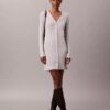 Cardigan din bumbac neted cu nervuri Cardigan din bumbac neted cu nervuri