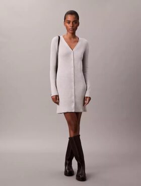 Cardigan din bumbac neted cu nervuri