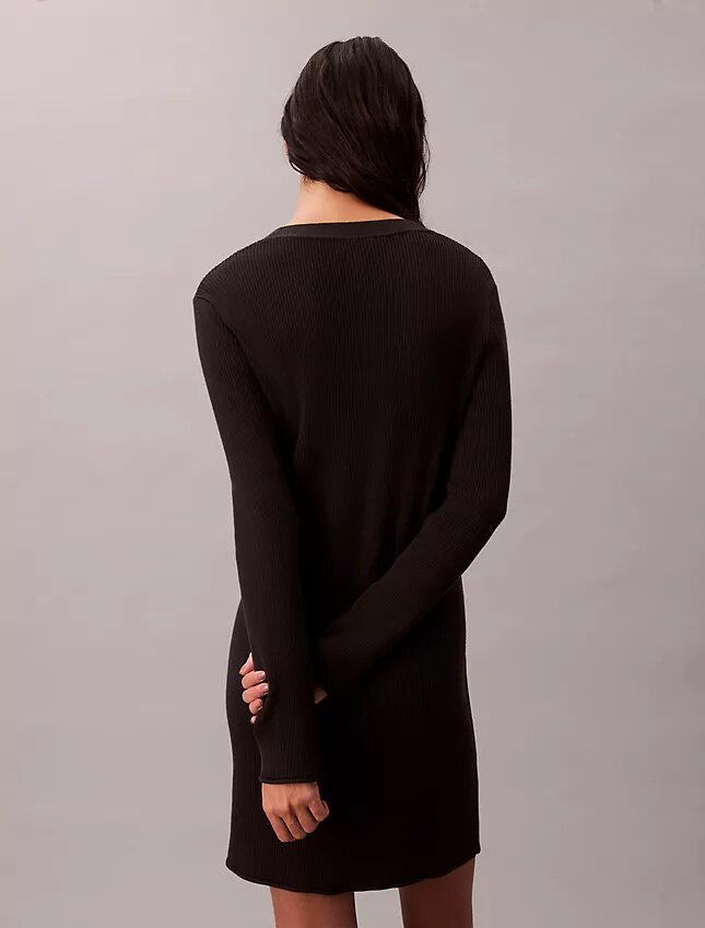 Cardigan din bumbac neted cu nervuri Cardigan din bumbac neted cu nervuri