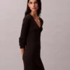 Cardigan din bumbac neted cu nervuri Cardigan din bumbac neted cu nervuri