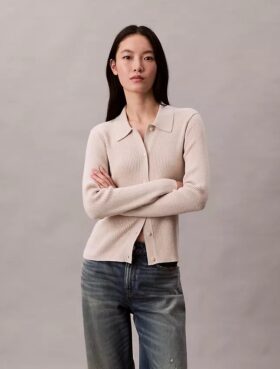Cardigan din lână merino cu lurex