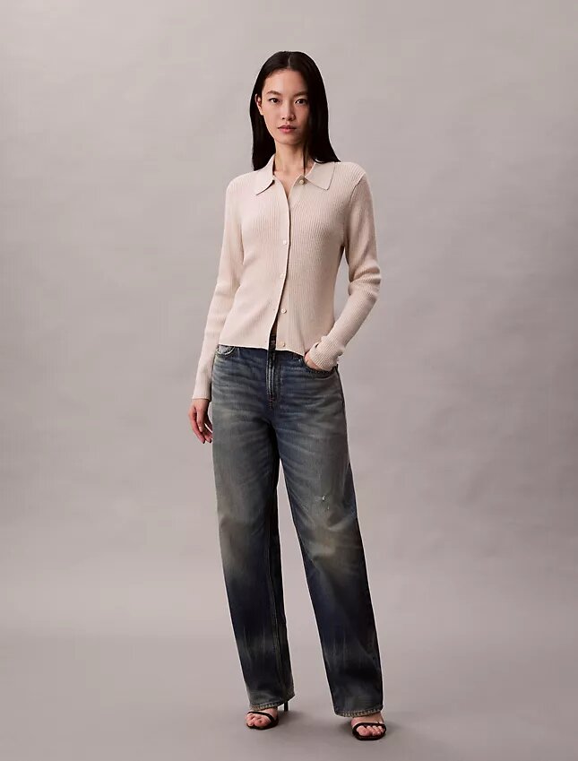 Cardigan din lână merino cu lurex Cardigan din lână merino cu lurex