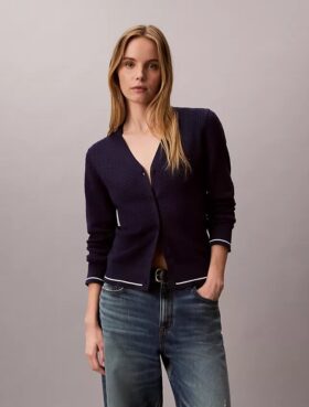 Cardigan țesut cu model împletit Monologo